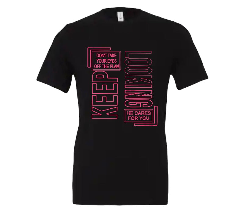 Black/Pink Keep looking T-shirt