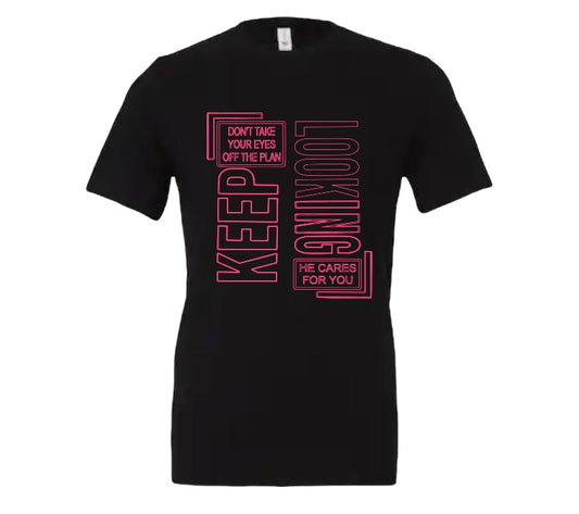 Black/Pink Keep looking T-shirt