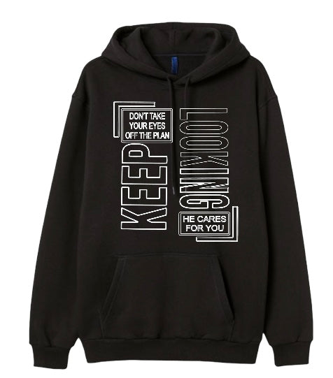 Black/White Keep Looking Hoodie